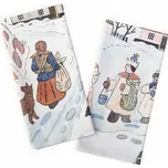 Utěrky JOSEF LADA KOLEDA TŘÍKRÁLOVÁ, bílá, 2 kusy 50x70cm