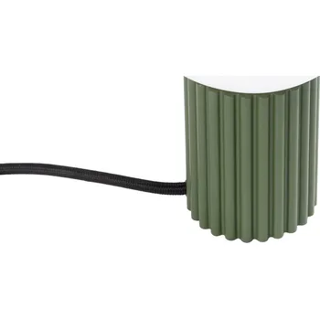 Lampička Moderní stolní lampa HALO olivově zelená hliník sklo do kanceláře a ložnice SOLLUX