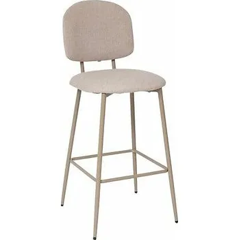 Barová židle Barová židle Camili béžová s opěrkou 75 cm sametová moderní do kuchyně a k ostrůvku Atmosphera
