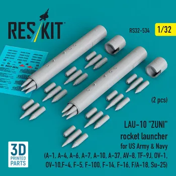Plastikový model Reskit 1/32 LAU-33 ZUNI rocket launcher US Army&Navy (2x)