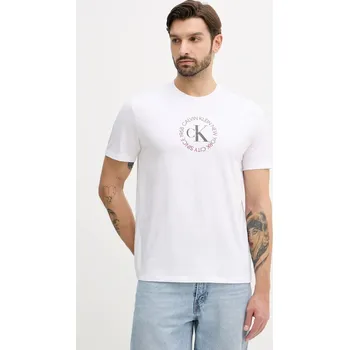 Pánské tričko Bavlněné tričko Calvin Klein Jeans LV14RE816G bílá 00X, vel. L