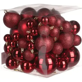Vánoční ozdoba Ozdoby plastové (62 ks) VAK123-RED - SLEVA 3% s kodem radost25