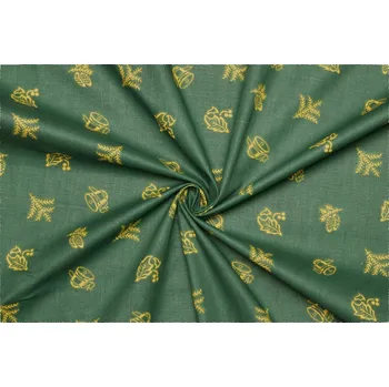 Bavlněné plátno - Vánoční vzor - 5790 zelená metráž