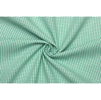 Bavlněný kanafas - Károvaný vzor zelený