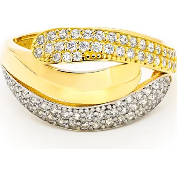 Prsten Prsten ze žlutého zlata se zirkony 99159390236