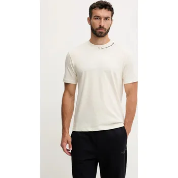 Bavlněné tričko EA7 Emporio Armani pánské, béžová barva, AF13244.7X000147 01X, vel. XXL
