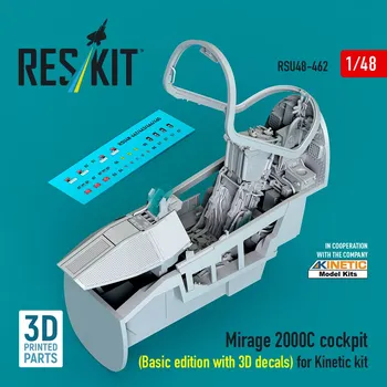 Plastikový model Reskit 1/48 Mirage 2000C cockpit (Basic ed.w/ 3D ) (KIN)