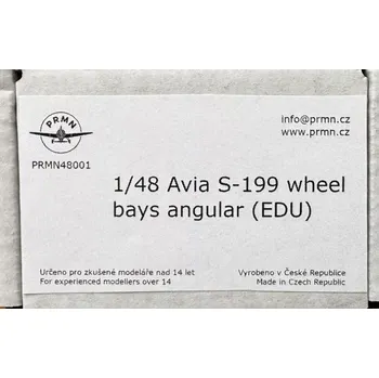 Plastikový model PRMN 1/48 Avia S-199 wheel bays angular (EDU)