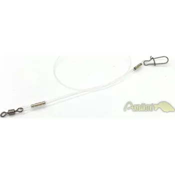 ALBASTAR Fluorocarbonový návazec s obratlíkem a karabinkou - 20 cm, Nosnost 13 kg