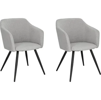 Jídelní židle Sada 2 šedých jídelních židlí Molto Black