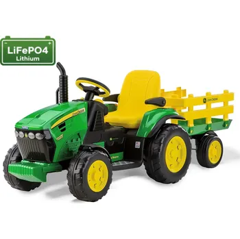 Dětské vozidlo Peg Perego JD Ground Force traktor Lithium 12,8V 8,6Ah 330W (jednomístný dětský traktor s 12V LiFePO4 baterií a s vlekem)