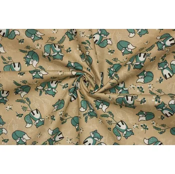 Bavlněné plátno - Dětský vzor lišky