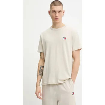 Pánské tričko Tričko Tommy Jeans DM0DM22667 béžová 02X, vel. M