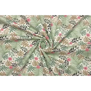 Bavlněný úplet - Květinový vzor