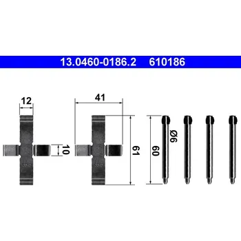 Brzdový kotouč Příslušenství kotoučové brzdy ATE 13.0460-0186.2