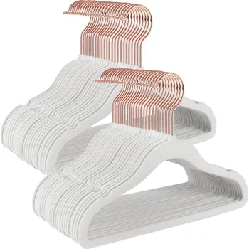 Ramínko SONGMICS Dětská ramínka, 30x0.5x20.5cm, bílá Sametový věšák