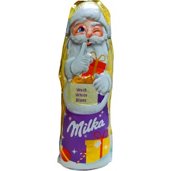 Čokoláda MILKA WEIHNACHTSMANN WEIß - bílá čokoládová figurka Mikuláše 45g (výška 14cm)
