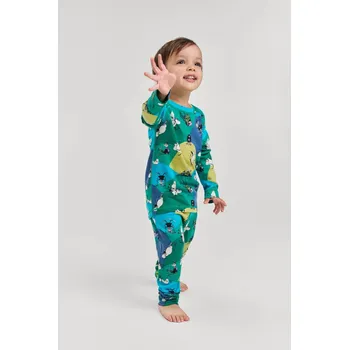 Set dětského termoprádla Dětské funkční spodní prádlo Reima Moomin Trivsam zelená barva, 5200021B 5200021B.9BYA 77X, vel. 98
