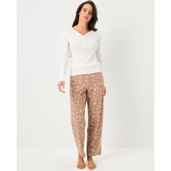Dámská móda Sinsay - Vánoční dvoudílné pyžamo se sněhovými vločkami - bílá - 221GF-00X - 221GF-00X-XS