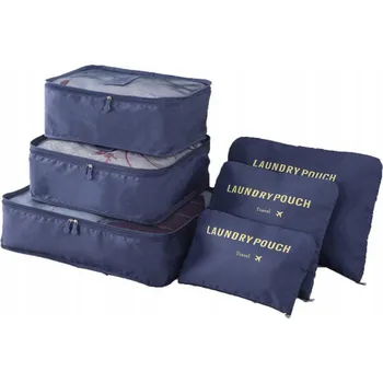 Organizér oblečení Mendosína Sada organizérů do kufru/zavazadla - 6-dílná tmavě modrá