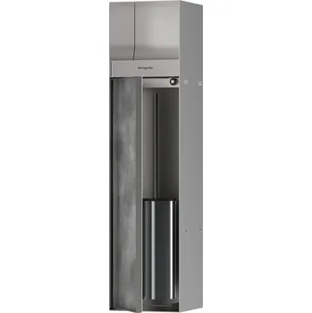 WC štětka Hansgrohe XtraStoris Rock, wc kartáč na vestavbu s držákem na toaletní papír, nerez, HAN-56062800