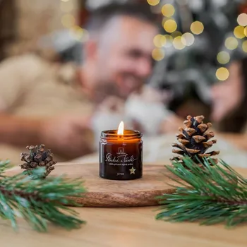 Svíčka Tvoje Svíčka ŠŤASTNÉ A VESELÉ - skořice, hřebíček, citrusy - černá s víčkem ml: 60 ml (12 hodin)