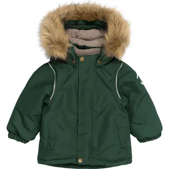 Kojenecká bunda Dětská zimní bunda s umělou kožešinou 11106 Mikk-line - zelená Darkest Sprouse Velikost: 92