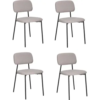 Jídelní židle Sada 4 světle šedých židlí Esther