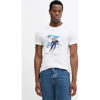 Pánské tričko Bavlněné tričko Polo Ralph Lauren 710P07343 bílá 00X, vel. S