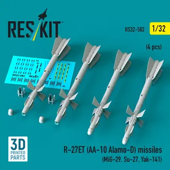 Plastikový model Reskit 1/32 R-27ET (AA-10 Alamo-D) missiles (4 pcs.)