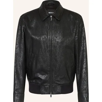 Pánská bunda Boss Pánská Kožená Bunda Yuze, černá, 52