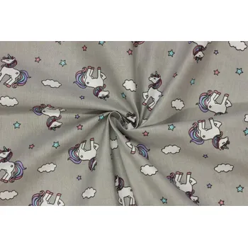 Bavlněné plátno - Dětský vzor jednorožec | unicorn