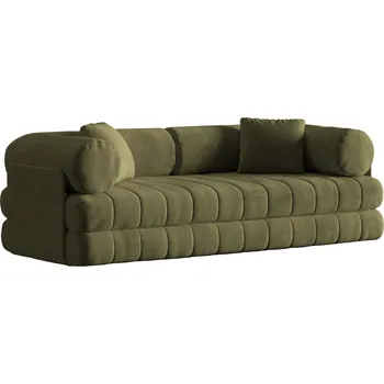 Pohovka Cosmopolitan Design Zelená sametová rozkládací pohovka Kemi 206 cm