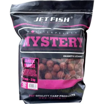 Boilies JET FISH Mystery Boilie Jahoda Moruše 3 kg - 24 mm