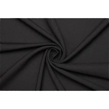 Kostýmová směsová panenská vlna elastická - Černá