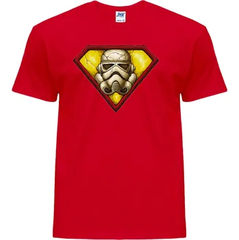 Pánské tričko panske_levne_tricko_potisk_Superman_Stormtrooper Barva: Red - červená, velikost: XS