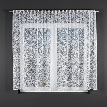 Záclona Dekorační krátká vzorovaná záclona na garnýž KATARZYNA 160 bílá 300x160 cm MyBestHome
