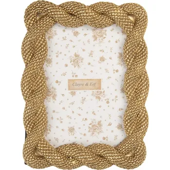 Rám na obraz Zlatý fotorámeček proplétaný Wilsask – 14x2x19 cm na fotografii 10x15 cm