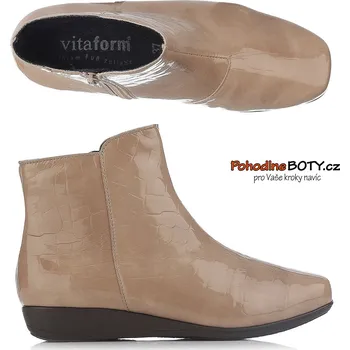 Dámská zimní obuv Kotníkové krokodýlové boty halux Vitaform 319183 béžové (Důvod slevy v popise)