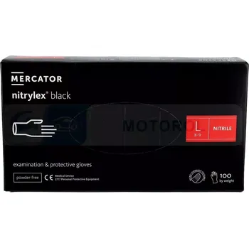 Vyšetřovací rukavice Mercator Nitrylex Black nitrilové rukavice 100 ks vel. L