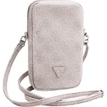 Guess PU 4G Triangle Logo Wallet Phone Bag Zipper růžový