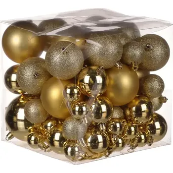 Vánoční ozdoba Ozdoby plastové (62 ks) VAK123-GOLD - SLEVA 3% s kodem radost25