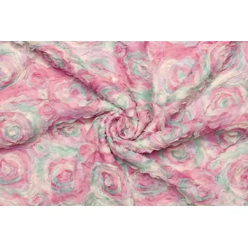 Tyl zdobený - Barevné květy