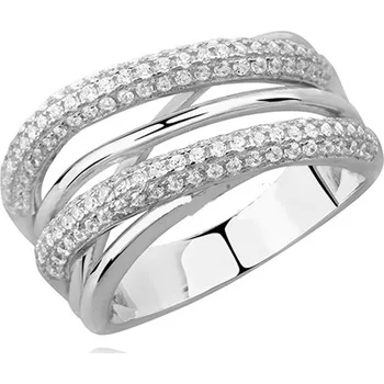 Prsten Argento 73133 Stříbrný prsten - čiré kulaté zirkony | Velikost prstenu: 55mm