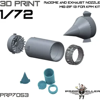 Plastikový model 77 PROPELLER 1/72 MiG-21F-13 radome & exhaust nozzle (KPM)