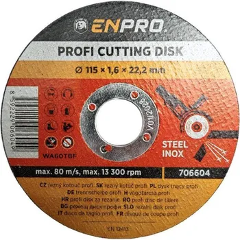 Řezný kotouč Kotouč na kov řezný PROFI, Ø 115 x 1,6 x 22,2 mm, ENPRO