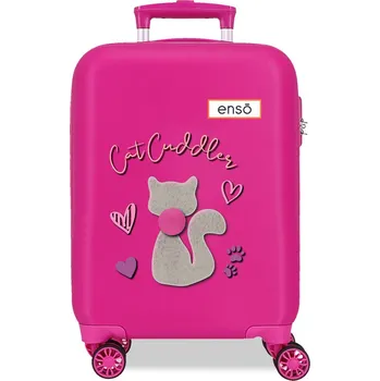 Enso Dětský cestovní kufr ABS Cat cuddler, 50 cm růžová