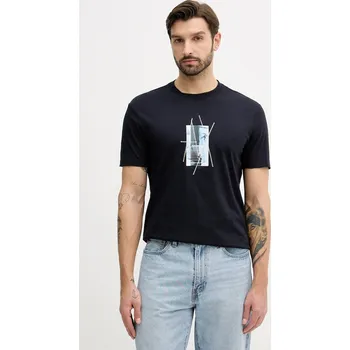 Pánské tričko Bavlněné tričko Armani Exchange pánské, tmavomodrá barva, s potiskem, XM001440 AF10358 XM001440.AF10358 59B, vel. XL