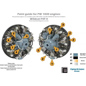 Plastikový model S.B.S model 1/48 F4F-4 Wildcat Engine Set (TAM)