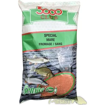 Návnadová surovina SENSAS Krmítková Směs 3000 Club 1 kg - sýr krevní moučka (parma, sladká)